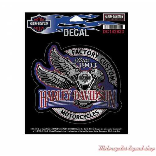 Sticker Factory Custom Harley-Davidson bleu, rouge, DC142933