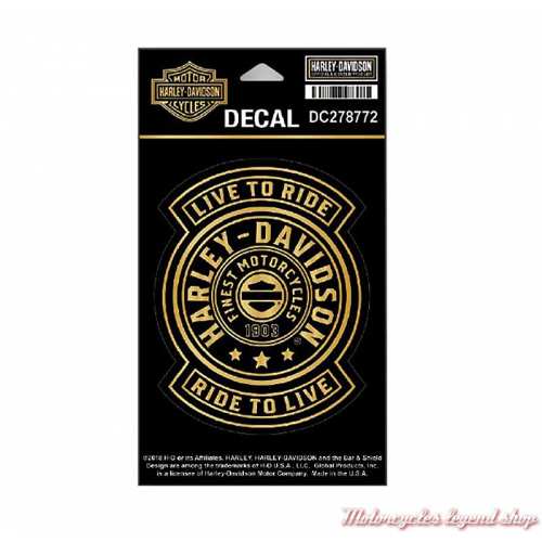 Sticker Gold Harley Shield Harley-Davidson, noir, doré, DC278772