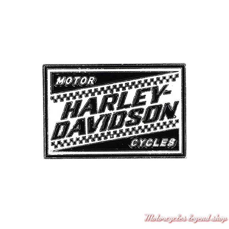 Pin's Ignition Harley-Davidson noir et blanc, damier, P334882