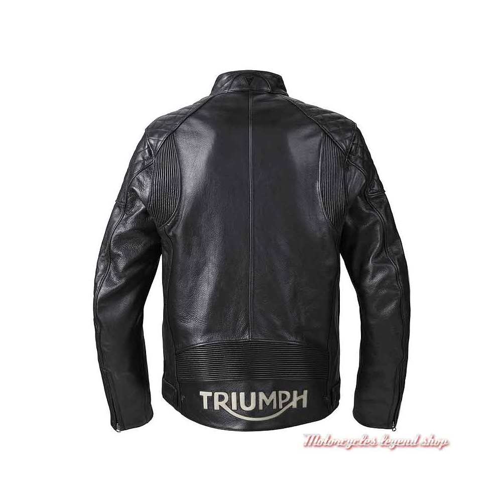 Blouson cuir Braddan Sport Triumph homme, noir, dos, MLHS21101