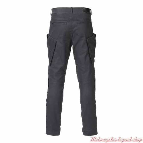 Pantalon cargo Redgate Triumph homme, enduit, waterproof, noir délavé, dos, MDJS21108