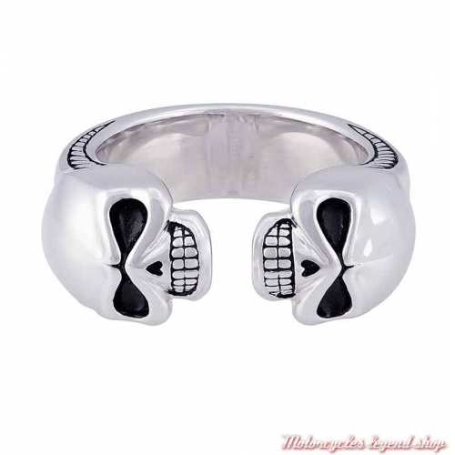 Bague argent Skulls Harley-Davidson homme