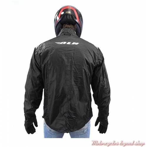 Veste de pluie 10K BLH, polyester noir, dos, HVPHIC