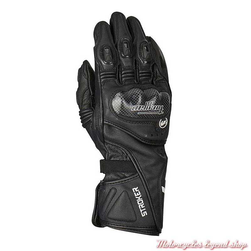 Gants Racing Stroker Furygan, cuir noir, protections, manchette