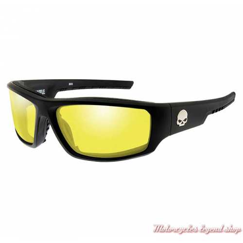 Lunettes Baffle Harley-Davidson, noir mat, verre jaune, HABFL11