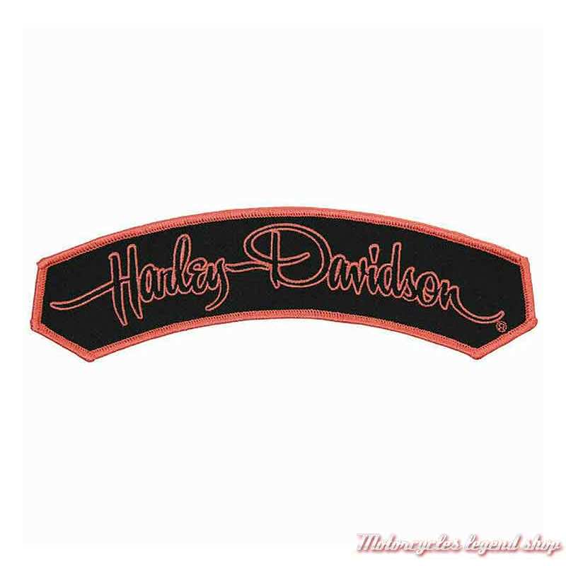Patch Signature Harley-Davidson, banane, brodé, noir et orange, EM215804