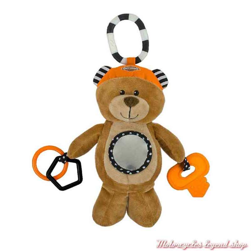 Ourson sensoriel Harley-Davidson, peluche d'éveil bébé, 23 cm, 9950833