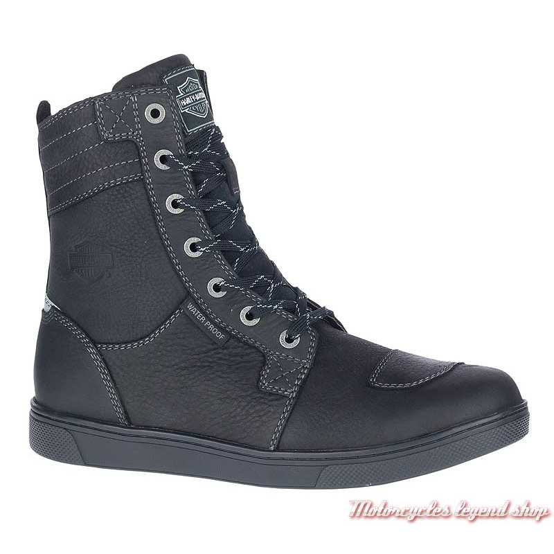 Chaussures Steinman hautes Harley-Davidson homme CE waterproof, noir, à lacets, zip, D97176