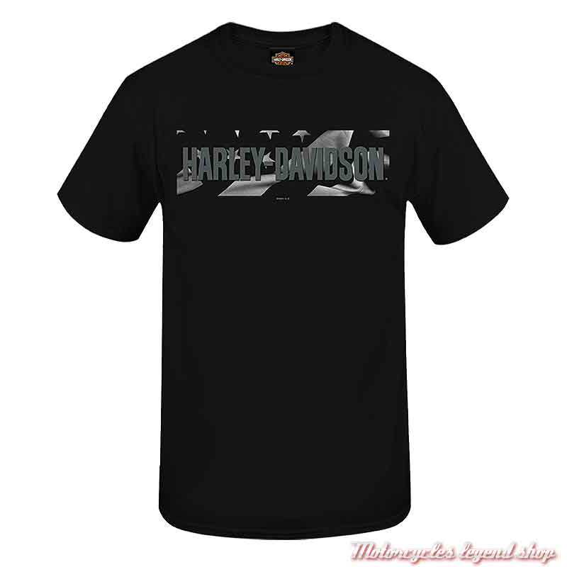 Tee-shirt Flannigan II Harley-Davidson homme, noir, manches courtes, Cornouaille Moto Quimper Bretagne, R004016