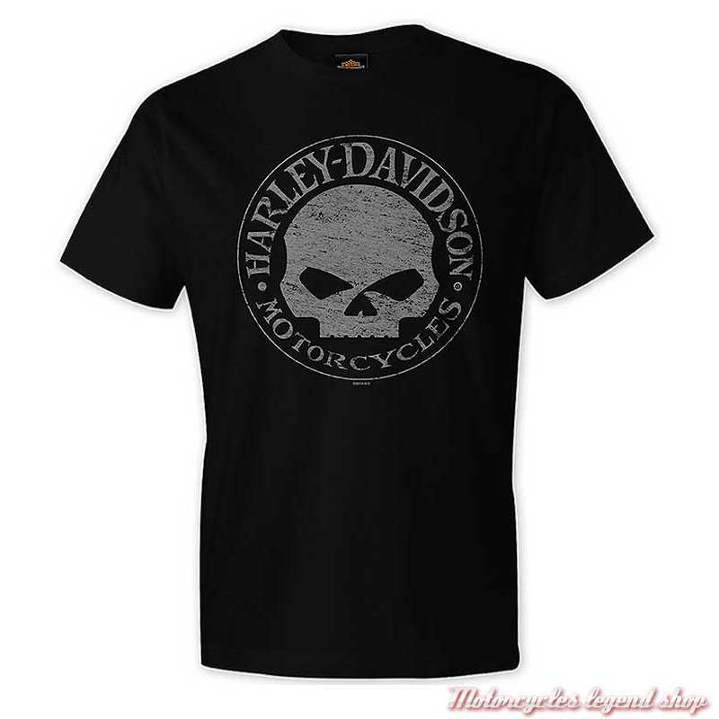Tee-shirt G Stress Harley-Davidson homme, noir, manches courtes, Cornouaille Moto Quimper Bretagne R004205