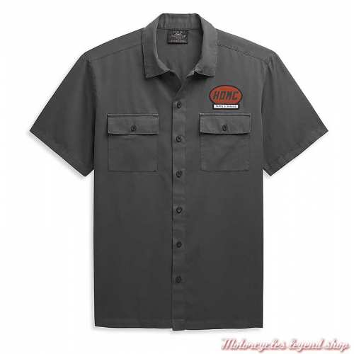 Chemisette garage Harley-Davidson homme, gris, coton, 96449-21VM