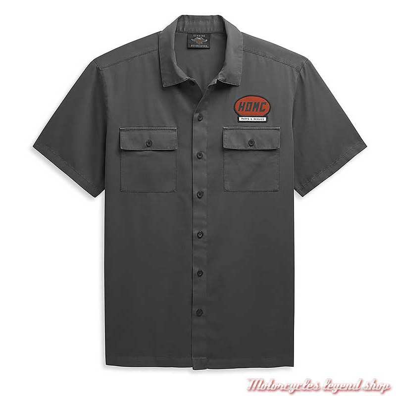 Chemisette garage Harley-Davidson homme, gris, coton, 96449-21VM