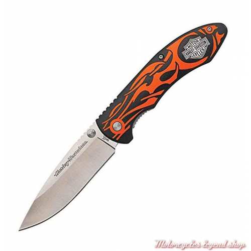 Couteau Tec X Tribal TF-1 Harley-Davidson, pliant, noir, orange, 52119