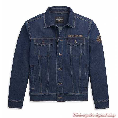 Veste en jean Harley-Davidson homme , bleu, coton, 97452-21VM