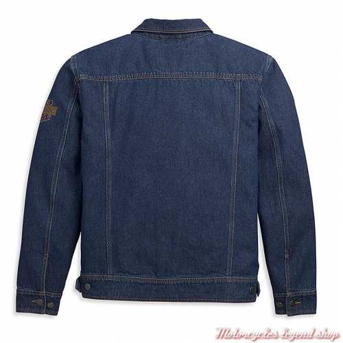 Veste en jean Harley-Davidson homme , bleu, coton, dos, 97452-21VM