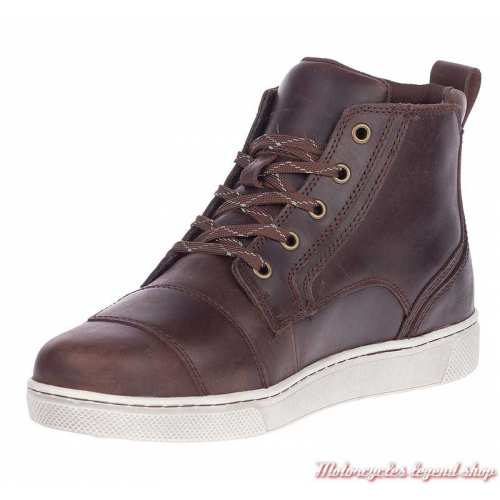 Baskets Bateman Ankle Harley-Davidson homme, cui marron, lacets, homologuées CE, D97182-2