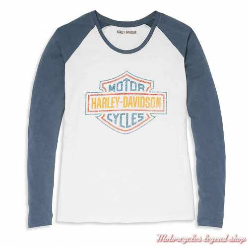 Tee-shirt raglan Bar & Shield Harley-Davidson femme