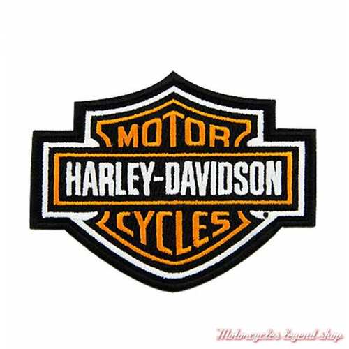 Patch Bar & Shield orange Harley-Davidson à coudre, 8 x 6.5 cm, 8011390