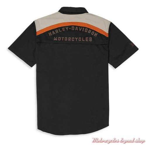 Chemisette Performance Harley-Davidson homme, noir, coton, polyester, dos, 96042-22VMe