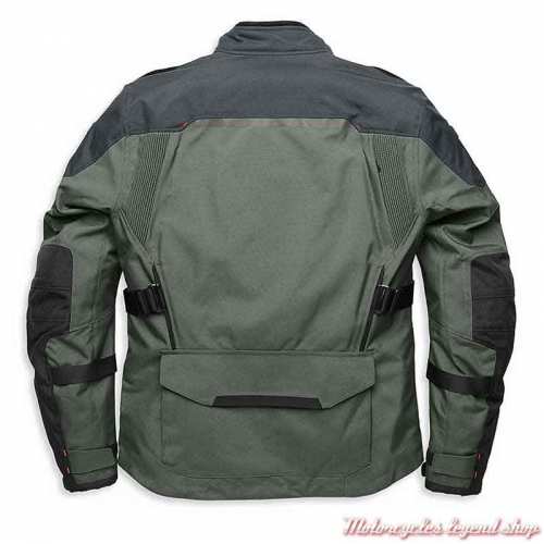 Blouson textile Grit Aventure homme Harley-Davidson Pan America, gris, noir, Rev&#039;it, technique, dos, 98179-21VM