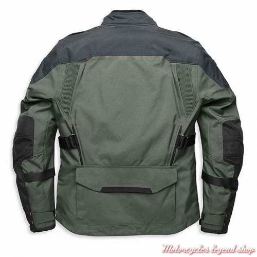 Blouson textile Grit Aventure homme Harley-Davidson Pan America, gris, noir, Rev&#039;it, technique, dos, 98179-21VM