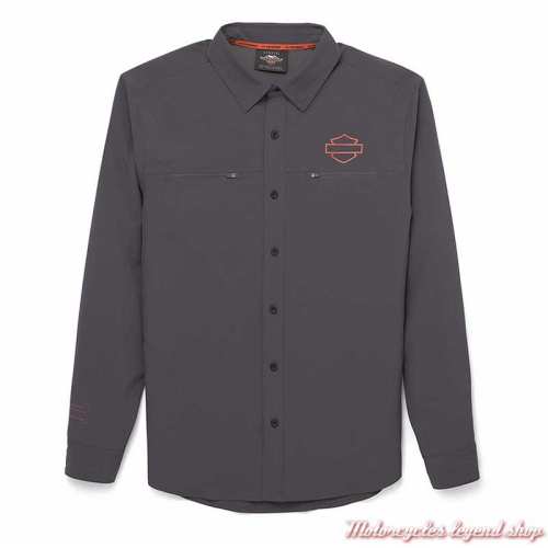 Chemise Performance Harley-Davidson homme, gris, polyester, 96036-22VM