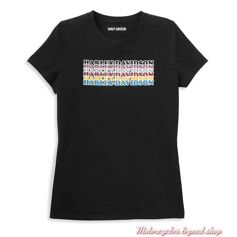 T-shirt Radiation Graphic Harley-Davidson femme, noir, manches courtes, coton, vintage, 96105-22VW