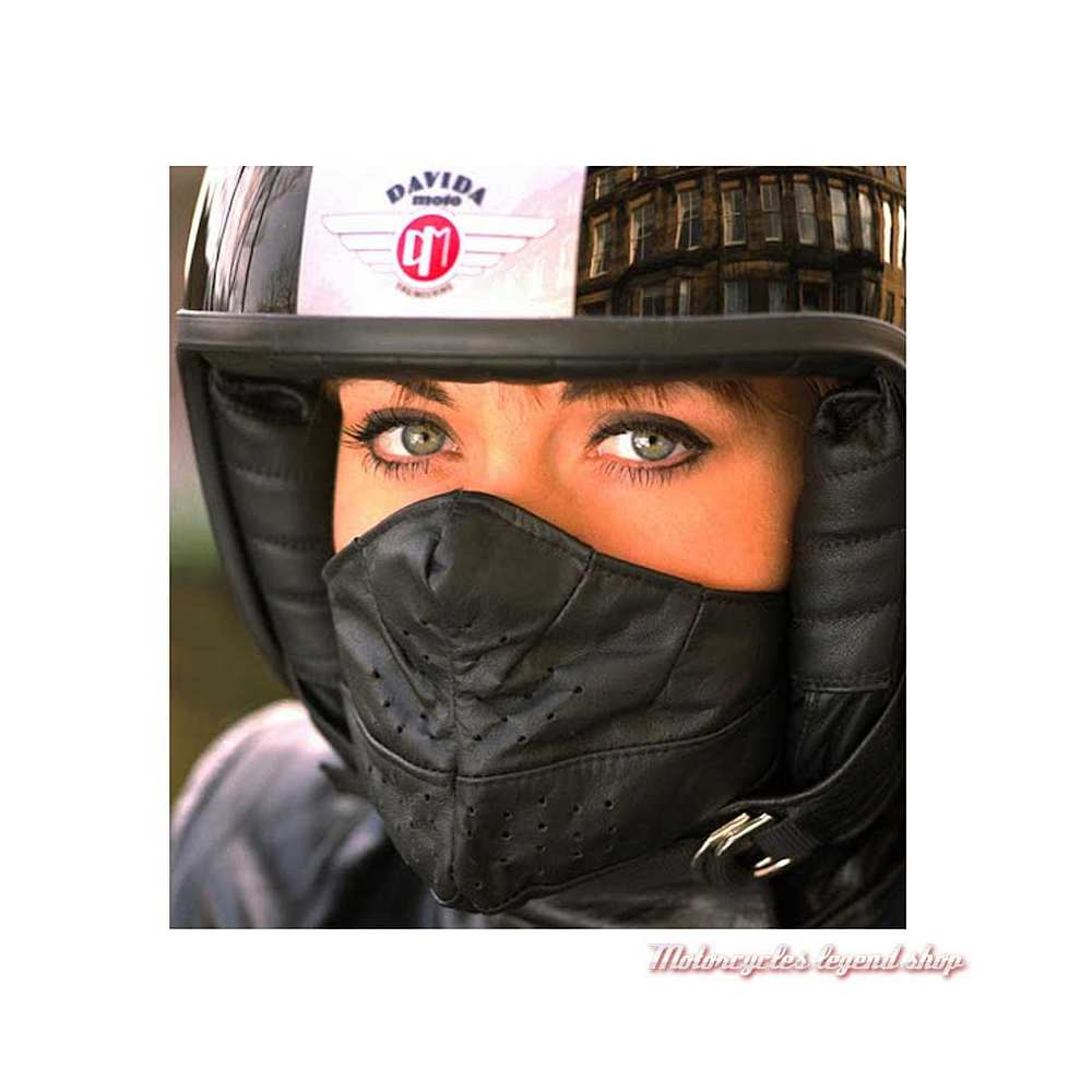 Masque moto cuir