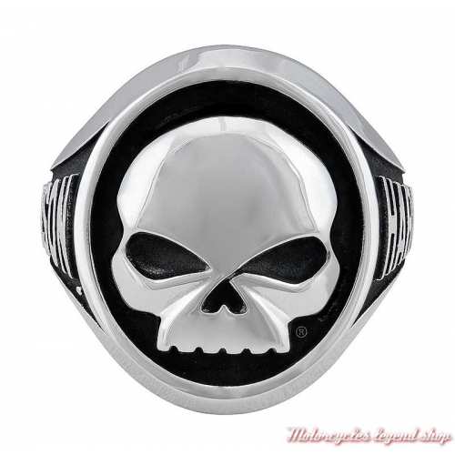 Bague acier Skull Harley-Davidson homme