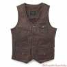 Gilet biker cuir marron Harley-Davidson homme, vieilli, 97019-22VM