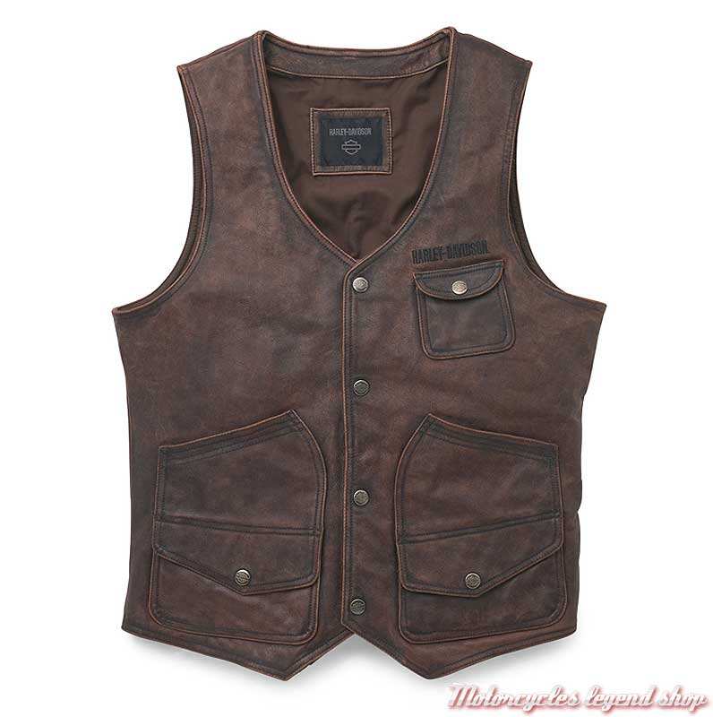 Gilet cuir harley davidson best sale