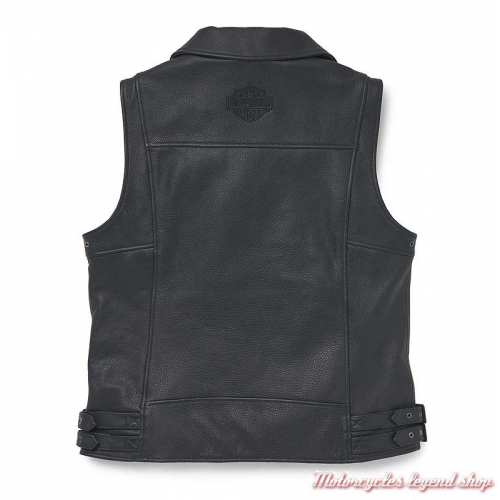 Gilet cuir Perfecto Harley-Davidson homme, noir, dos, 97020-22VM