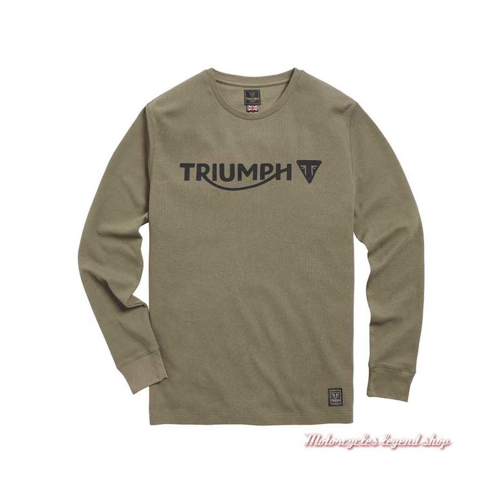 Tee-shirt Bettman Khaki homme Triumph, manches longues, coton, MTLS21011