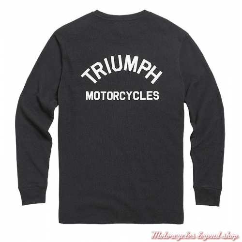 Tee-shirt Dean Black homme Triumph, coton nid d&#039;abeille, manches longues, noir, dos, MTLS21012