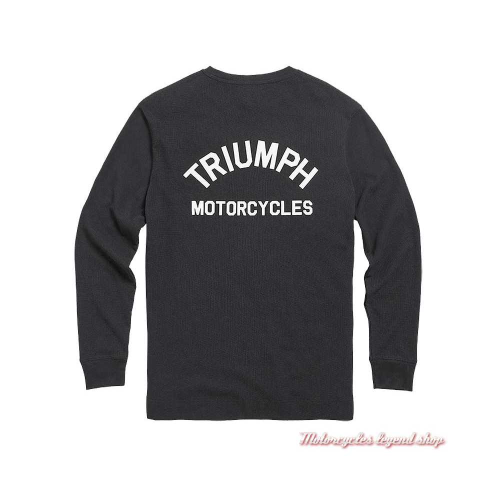 Tee-shirt Dean Black homme Triumph, coton nid d'abeille, manches longues, noir, dos, MTLS21012