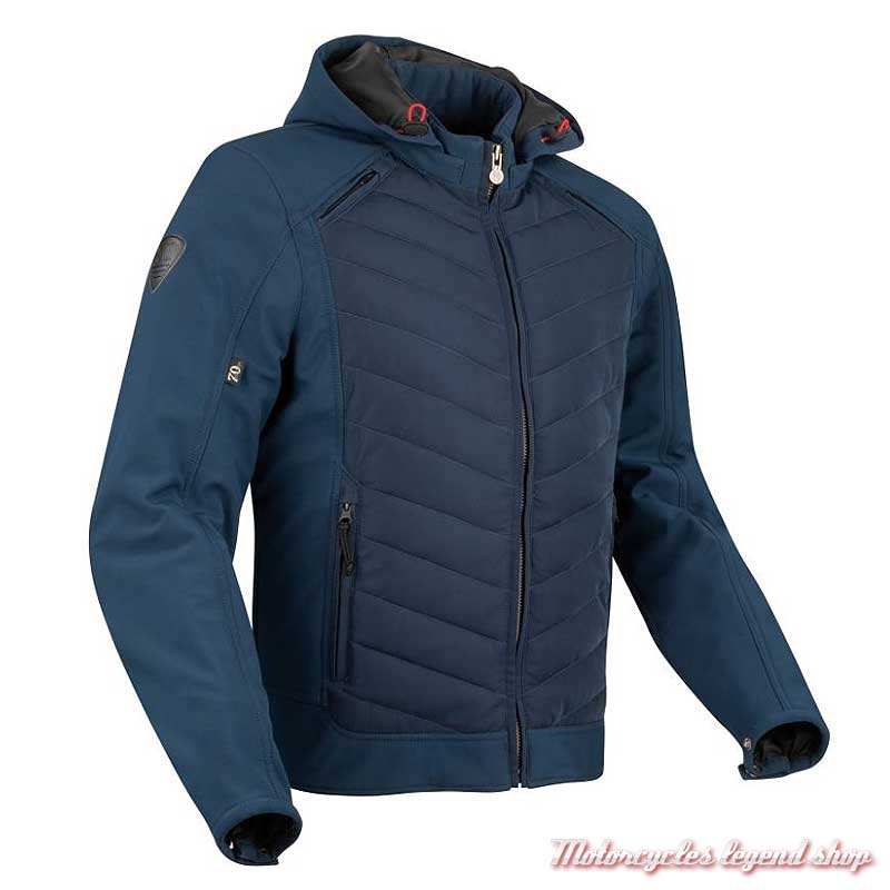 Blouson textile Natcho bleu Segura homme, capuche, waterproof, STB942