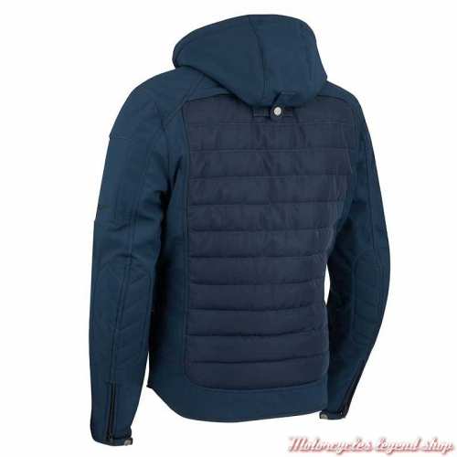 Blouson textile Natcho bleu Segura homme, capuche, waterproof, dos, STB942