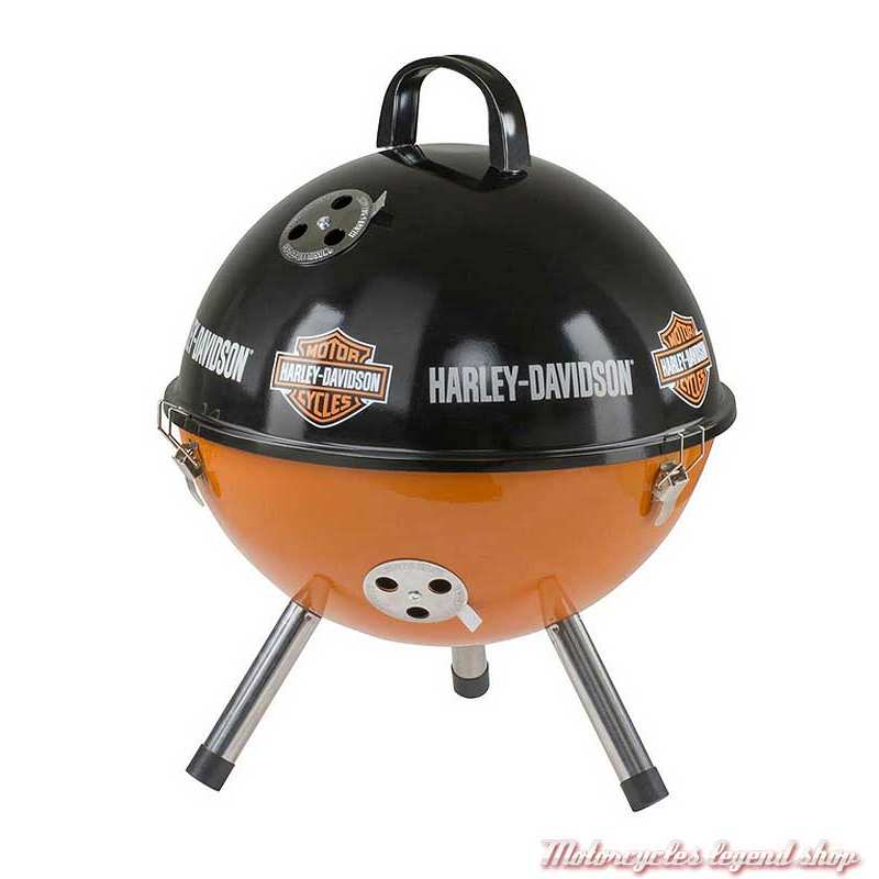 Barbebue portable charbon de bois Harley-Davidson, émaillé, noir, orange, HDX-98518