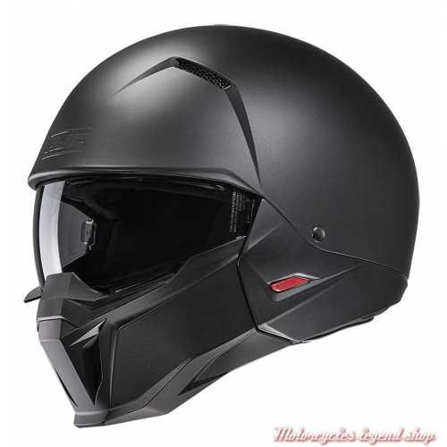 Casque I20 noir HJC, noir mat, mentonnière amovible, 186070