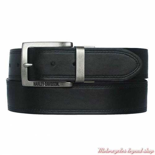 Ceinture cuir reversible Harley-Davidson homme, verso noir, HDMBT11767