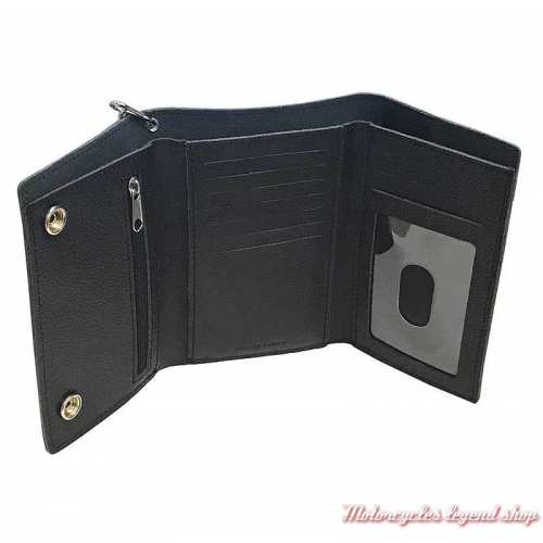 Portefeuille Bar &amp; Shield orange Plus Harley-Davidson, brodé, intérieur, XML4302-ORGBLK