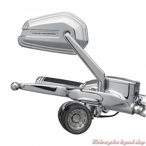 Rétroviseurs Empire Harley-Davidson chromés, visuel, 56000301