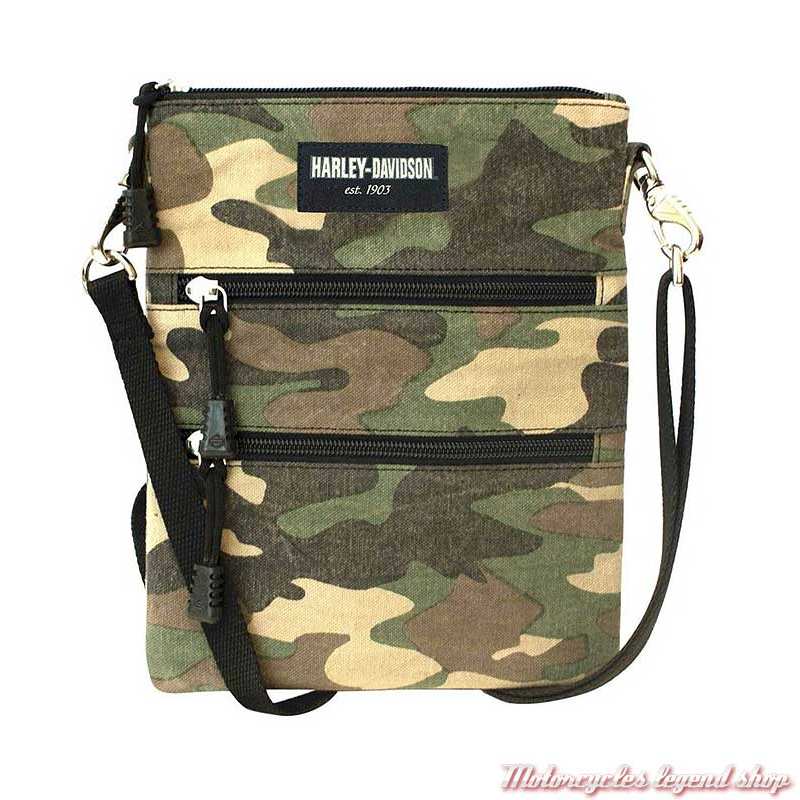 Sac pochette Camo Harley-Davidson, coton canvas, LCC4565S-CAMO