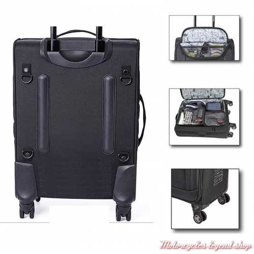 Valise cabine Trailblazer noir Harley-Davidson, à roulettes, descriptif, 98221-BLK