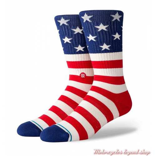 Chaussettes The Fourth St Crew Stance, unisexe, drapeau USA, rouge, bleu, blanc, A556A20FOS