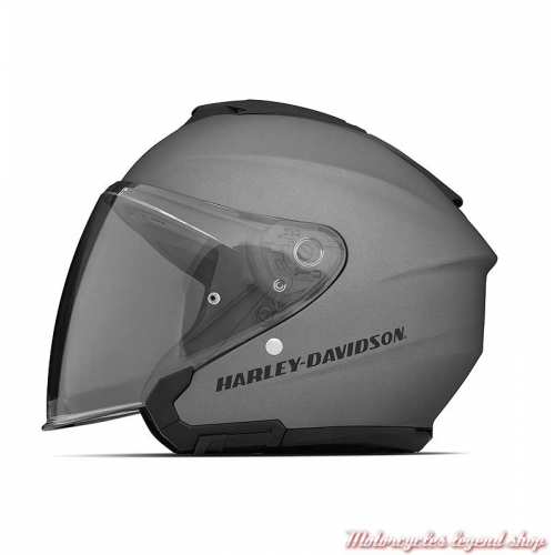 Casque jet 3/4 Maywood 2 silver mat Harley-Davidson polycarbonate, système ventilation, HJC, côté, 98160-22EX