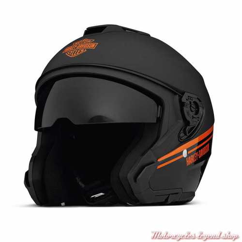 Casque jet Maywood 2 noir mat et brillant Harley-Davidson polycarbonate, système ventilation, HJC, 98158-22EX 