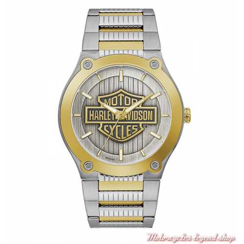 Montre acier et doré Harley-Davidson homme