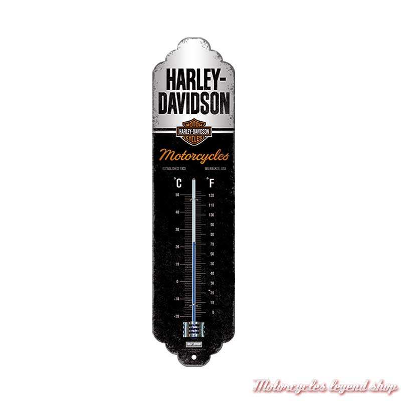 Thermomètre Harley-Davidson métal, 28 x 7 cm, 80342