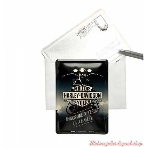 Carte postale métal Thing are different Harley-Davidson, enveloppe,10319